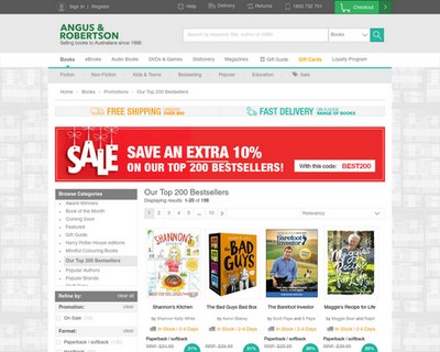 10% OFF  Top 200 Bestsellers | Angus & Robertson  - Angus & Robertson Bookworld