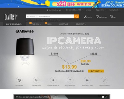 25% OFF The Best Sensor LED Bulb IP Camera Alfwise JD Wireless Camera Bulb Cam Flash Sale from $13.99 - GearBest.com