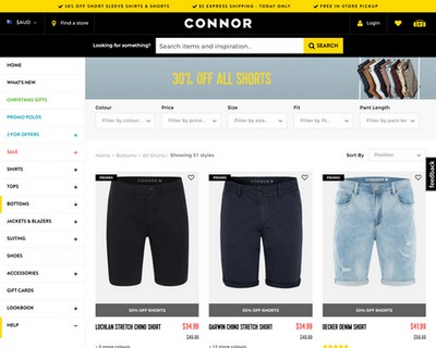 30% OFF Short Sleeve Shirts & Shorts - Connor