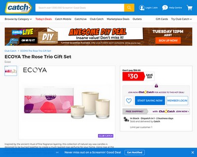 5 DAYS LEFT! ECOYA The Rose Trio Gift Set - Catch