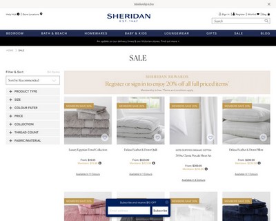 🏆 Sheridan Rated nr 1 in Bed& Linen| SALE 20% off | - Sheridan