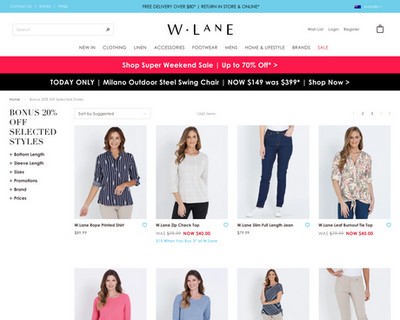 Take a Further 20% OFF on SALE items now at W.Lane - W Lane