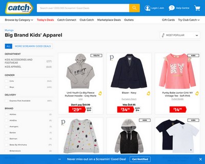  Up To 44% Off Big Brand Kids' Apparel - @Catch.com.au - Catch